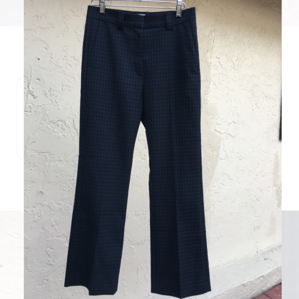 Sandro Cropped Checked Twill Bootcut Pants Sz 36